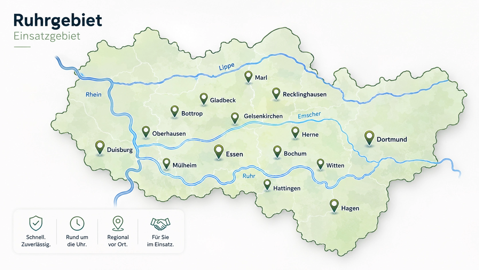 Ruhrgebiet Einsatzgebiet – Essen und Umgebung